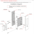 Toilet Sliding Door Lock Invisible Simple Wooden Door Double-Sided Lock GO-SY4